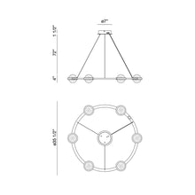 Load image into Gallery viewer, Circolo LED Ring Chandelier - line drawing.
