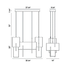 Load image into Gallery viewer, Coburg LED Chandelier - line drawing.
