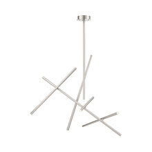 Load image into Gallery viewer, Crossroads LED Chandelier in Satin Nickel (10-Light).
