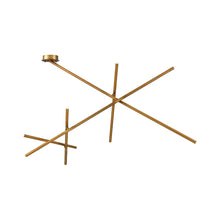 Load image into Gallery viewer, Crossroads LED Semi Flush Mount Ceiling Light in Antique Brass.
