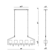 Load image into Gallery viewer, Decato Linear Pendant Light - line drawing.
