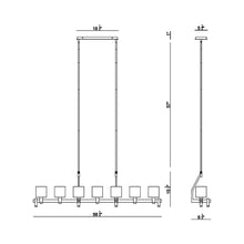 Load image into Gallery viewer, Decato Linear Pendant Light - line drawing.
