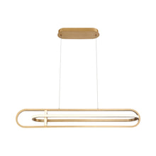 Load image into Gallery viewer, Demark LED Linear Pendant Light in Gold.
