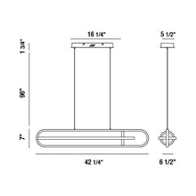 Load image into Gallery viewer, Demark LED Linear Pendant Light - line drawing.
