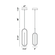 Load image into Gallery viewer, Demark LED Pendant Light - line drawing.
