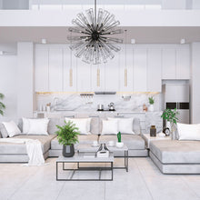Load image into Gallery viewer, Dendelio Chandelier in living room.
