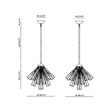 Load image into Gallery viewer, Dendelio Pendant Light - line drawing.
