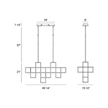 Load image into Gallery viewer, Ferro LED Linear Pendant Light - line drawing.
