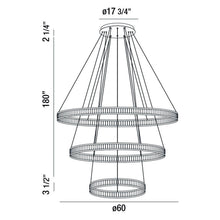 Load image into Gallery viewer, Forster LED Multi Tier Chandelier - line drawing.
