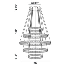 Load image into Gallery viewer, Forster LED Multi Tier Chandelier - line drawing.

