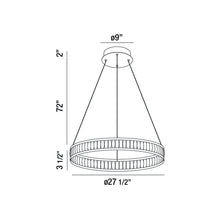 Load image into Gallery viewer, Forster LED Ring Chandelier - line drawing 1.
