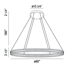 Load image into Gallery viewer, Forster LED Ring Chandelier - line drawing 3.
