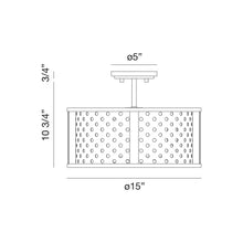 Load image into Gallery viewer, Grado Semi Flush Mount Ceiling Light - line drawing.
