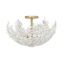 Load image into Gallery viewer, Jalore Semi Flush Mount Ceiling Light in Distressed White.
