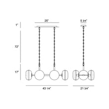 Load image into Gallery viewer, Nottingham Oval Chandelier - line drawing.

