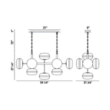 Load image into Gallery viewer, Nottingham Oval Chandelier - line drawing.
