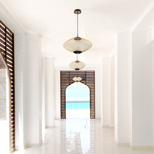 Load image into Gallery viewer, Park LED Pendant Light in hallway.
