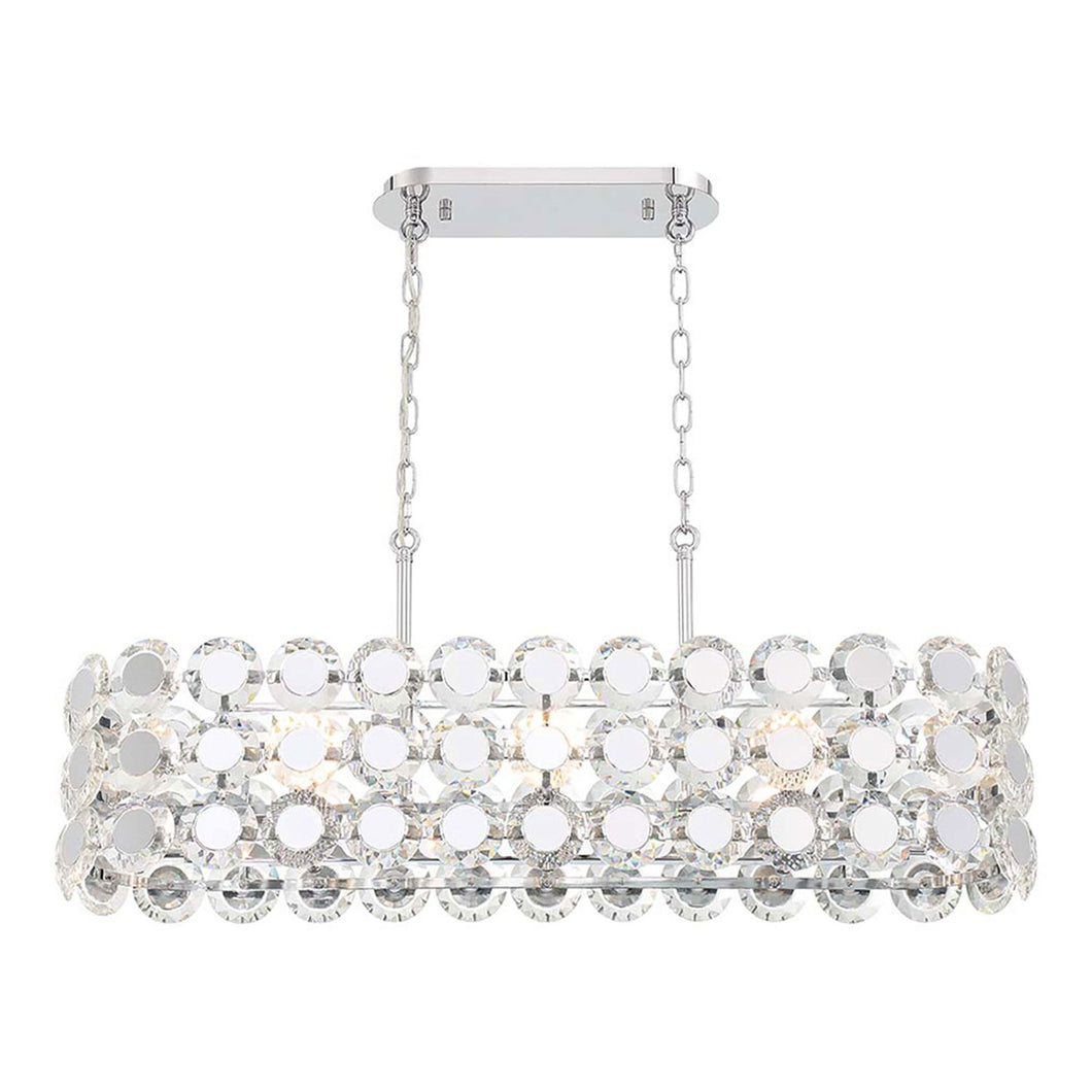 Perrene Linear Pendant Light in Gold.