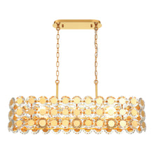 Load image into Gallery viewer, Perrene Linear Pendant Light in Gold.

