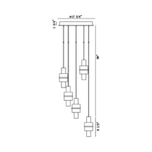 Load image into Gallery viewer, Rola LED Linear Pendant Light - line drawing.
