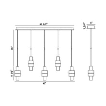 Load image into Gallery viewer, Rola LED Multi Light Pendant Light - line drawing.
