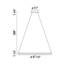 Load image into Gallery viewer, Spunto LED Chandelier - line drawing.
