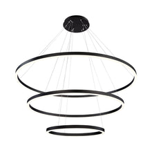 Load image into Gallery viewer, Spunto LED Multi Tier Chandelier in Matte Black.
