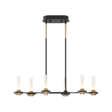 Load image into Gallery viewer, Torcia LED Linear Pendant Light in Black/Gold (6-Light).

