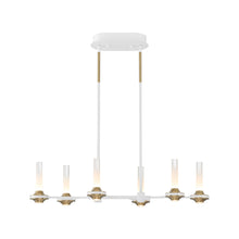 Load image into Gallery viewer, Torcia LED Linear Pendant Light in White/Gold (6-Light).

