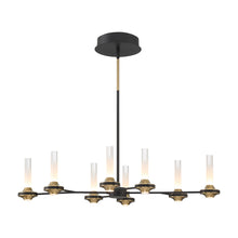 Load image into Gallery viewer, Torcia LED Linear Pendant Light in Black/Gold (8-Light).
