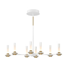 Load image into Gallery viewer, Torcia LED Linear Pendant Light in White/Gold (8-Light).
