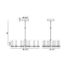 Load image into Gallery viewer, Torcia LED Linear Pendant Light - line drawing.
