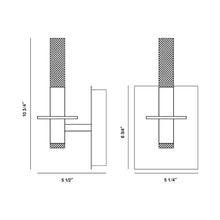 Load image into Gallery viewer, Torna LED Bath Wall Light - line drawing.
