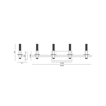 Load image into Gallery viewer, Torna LED Vanity Wall Light - line drawing.
