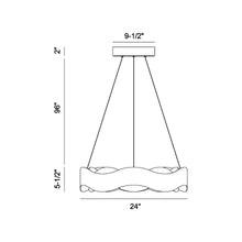 Load image into Gallery viewer, Vaughan LED Chandelier - line drawing.
