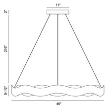 Load image into Gallery viewer, Vaughan LED Chandelier - line drawing.
