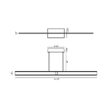 Load image into Gallery viewer, Verdura LED Linear Pendant Light - line drawing.
