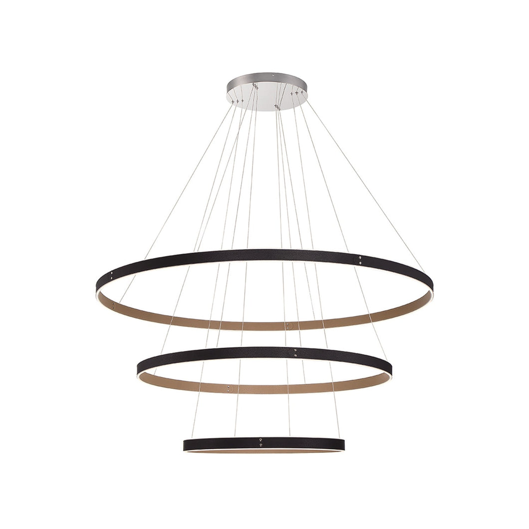 Verdura LED Multi Tier Chandelier in Black (3-Ring).