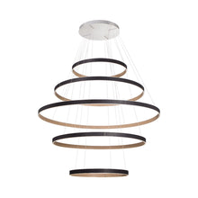 Load image into Gallery viewer, Verdura LED Multi Tier Chandelier in Black (5-Ring).
