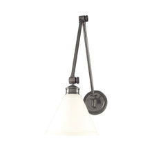 Load image into Gallery viewer, Exeter Wall Light in Glass/Antique Nickel.
