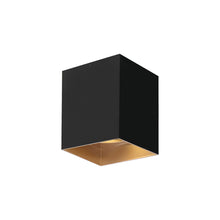 Load image into Gallery viewer, Exo LED Flush Mount Ceiling Light in Small/20-Degree/Matte Black / Gold Haze.
