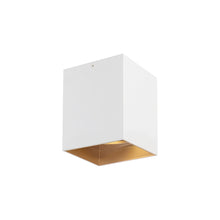 Load image into Gallery viewer, Exo LED Flush Mount Ceiling Light in Small/20-Degree/Matte White / Gold Haze.
