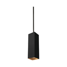 Load image into Gallery viewer, Exo LED Pendant Light in Matte Black / Gold Haze.
