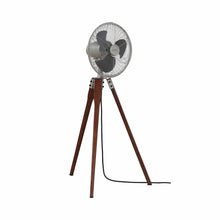 Load image into Gallery viewer, Arden Floor Fan in Satin Nickel.
