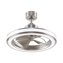 Load image into Gallery viewer, Gleam Indoor / Outdoor LED Ceiling Fan in Brushed Nickel.
