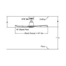 Load image into Gallery viewer, Kute Indoor / Outdoor LED Ceiling Fan - line drawing.
