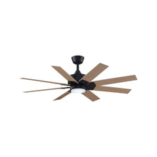 Load image into Gallery viewer, Levon Custom LED Ceiling Fan in Black/Natural/52-Inch.

