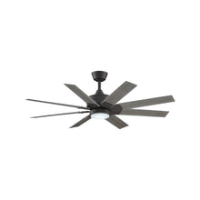 Load image into Gallery viewer, Levon Custom LED Ceiling Fan in Matte Greige/Weathered Wood/52-Inch.
