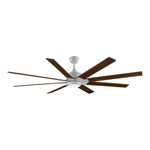 Load image into Gallery viewer, Levon Custom LED Ceiling Fan in Matte White/Dark Walnut/72-Inch.
