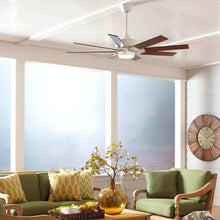 Load image into Gallery viewer, Levon Custom LED Ceiling Fan in living room.
